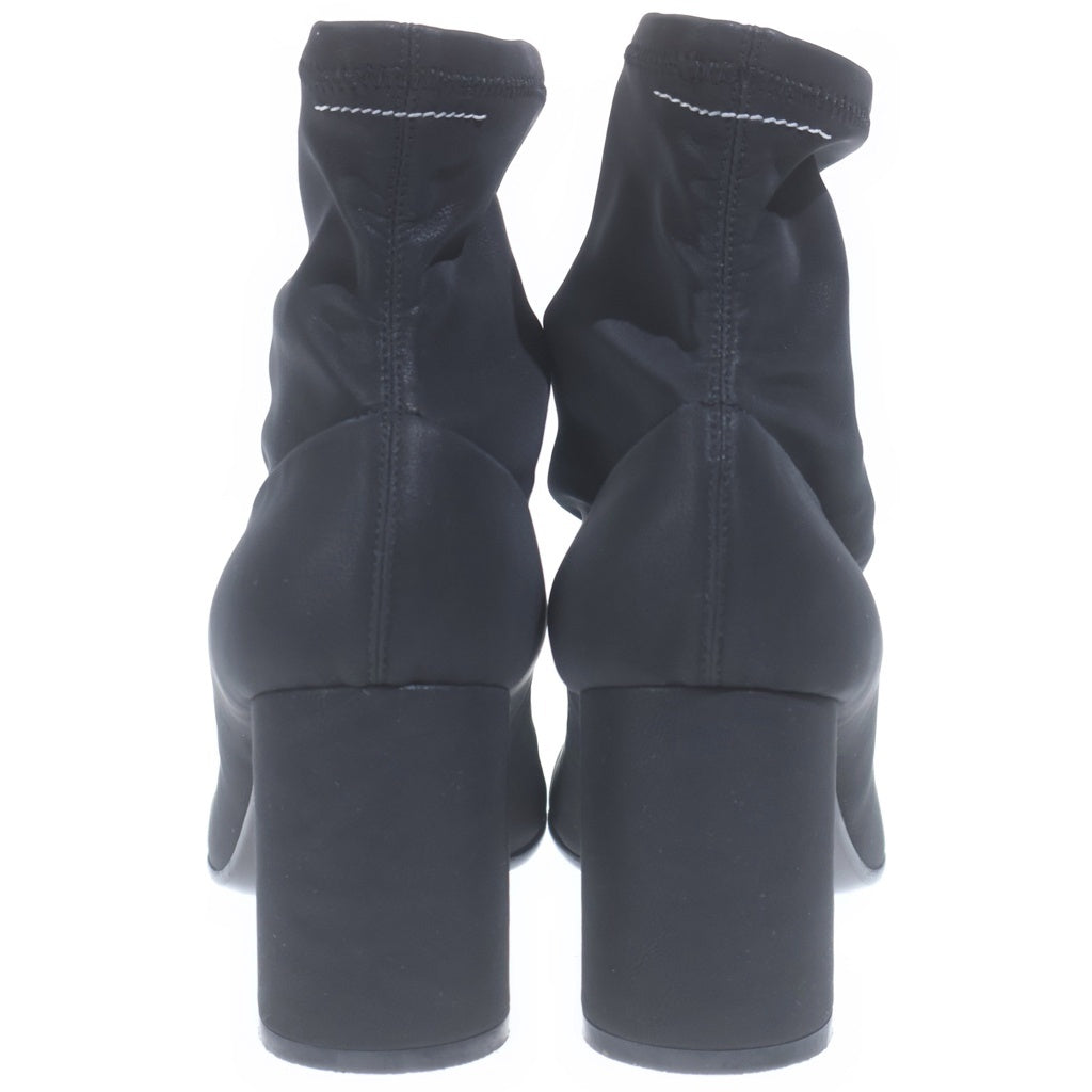 MM6 Maison Margiela(エムエムシックスメゾンマルジェラ) 18AW ヒールレザーストレッチ アンクルブーツ レディース ブラック S40WU0169