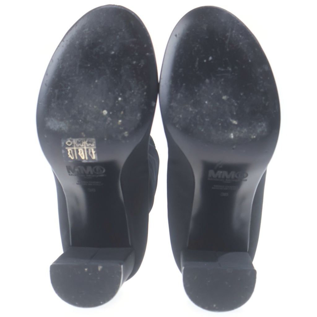 MM6 Maison Margiela(エムエムシックスメゾンマルジェラ) 18AW ヒールレザーストレッチ アンクルブーツ レディース ブラック S40WU0169
