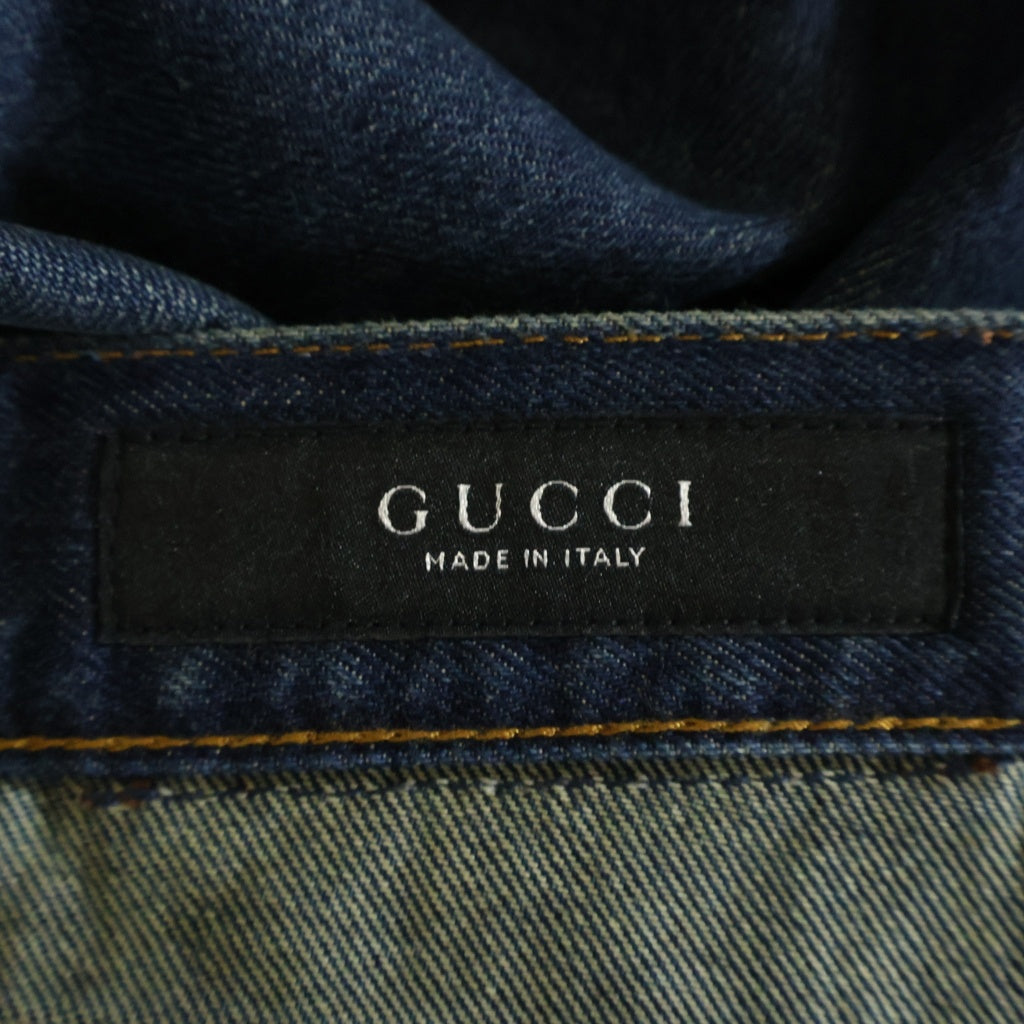 GUCCI(グッチ) 26SS ホースビット ウォッシュドコットン ストレート デニムパンツ インディゴ 866906 XDDFW