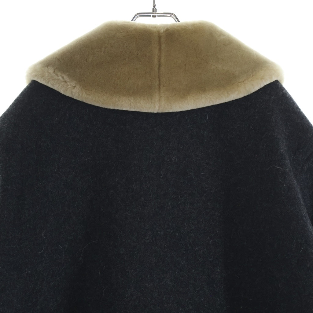 miumiu(ミュウミュウ) 25AW SHETLAND PADDED BLOUSON シェットランド 裏地キルティング ウールジップアップブルゾン グレー ML1363