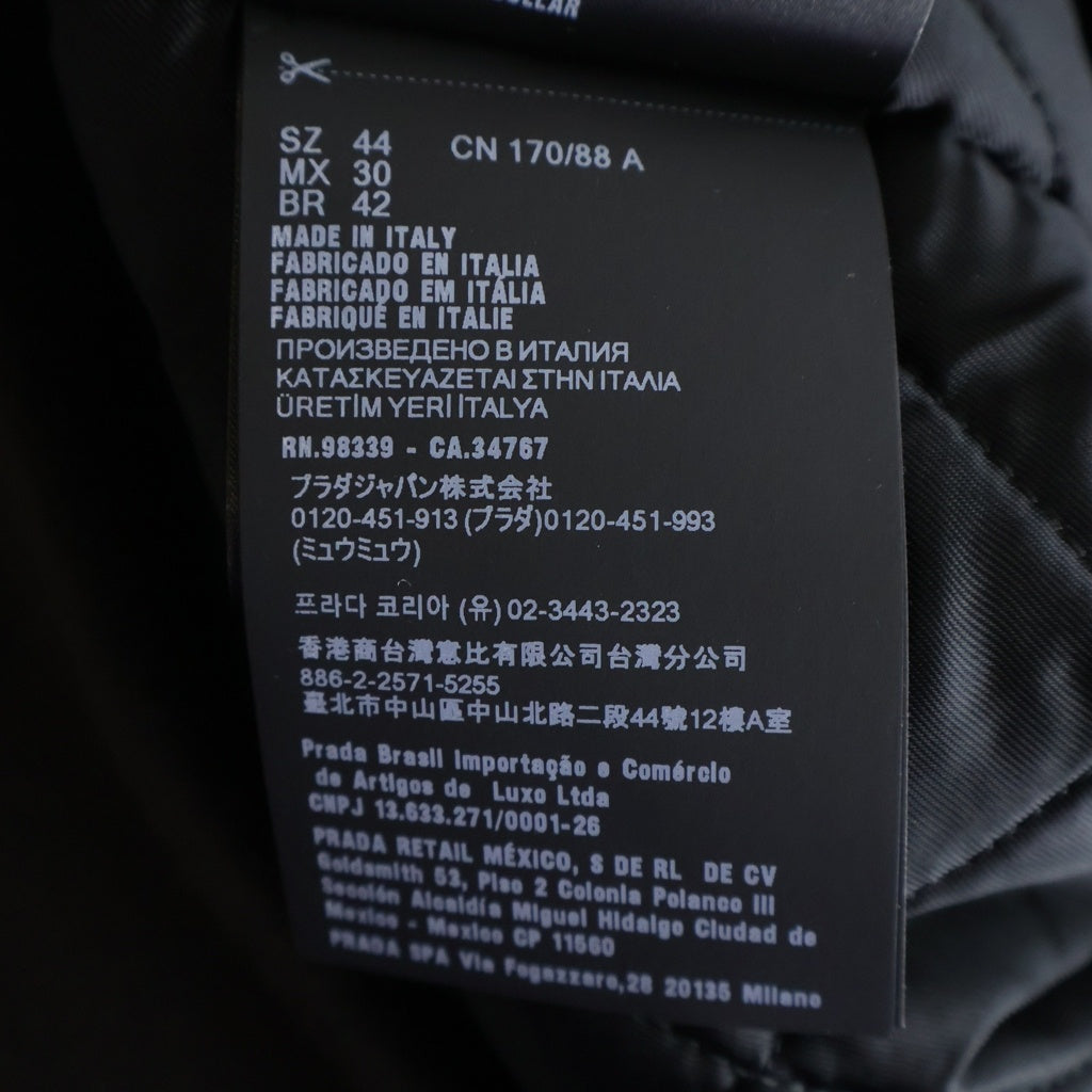 miumiu(ミュウミュウ) 25AW SHETLAND PADDED BLOUSON シェットランド 裏地キルティング ウールジップアップブルゾン グレー ML1363