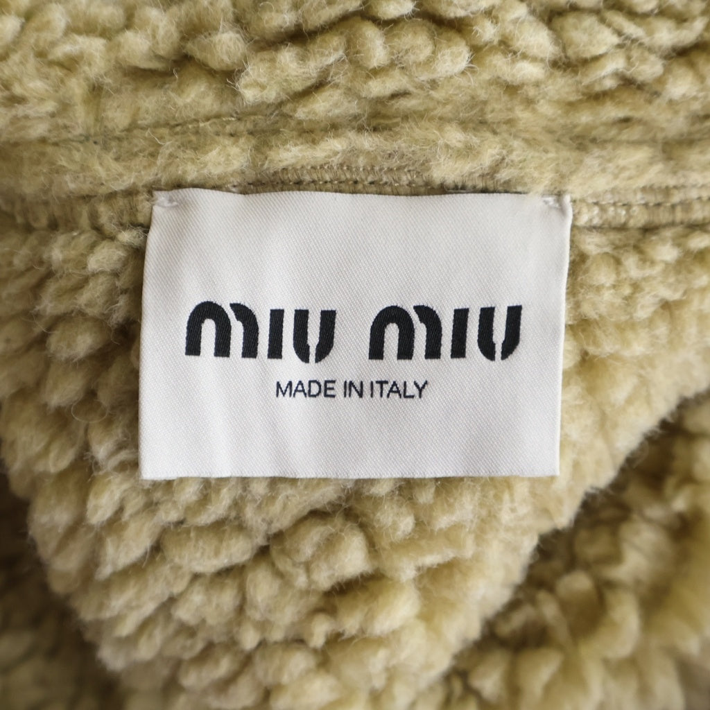 miumiu(ミュウミュウ) 25AW COTTON FLEECE ZIPPER BLOUSON JACKET コットンフリース ジッパーブルゾンジャケット レディース ベージュ ML1369