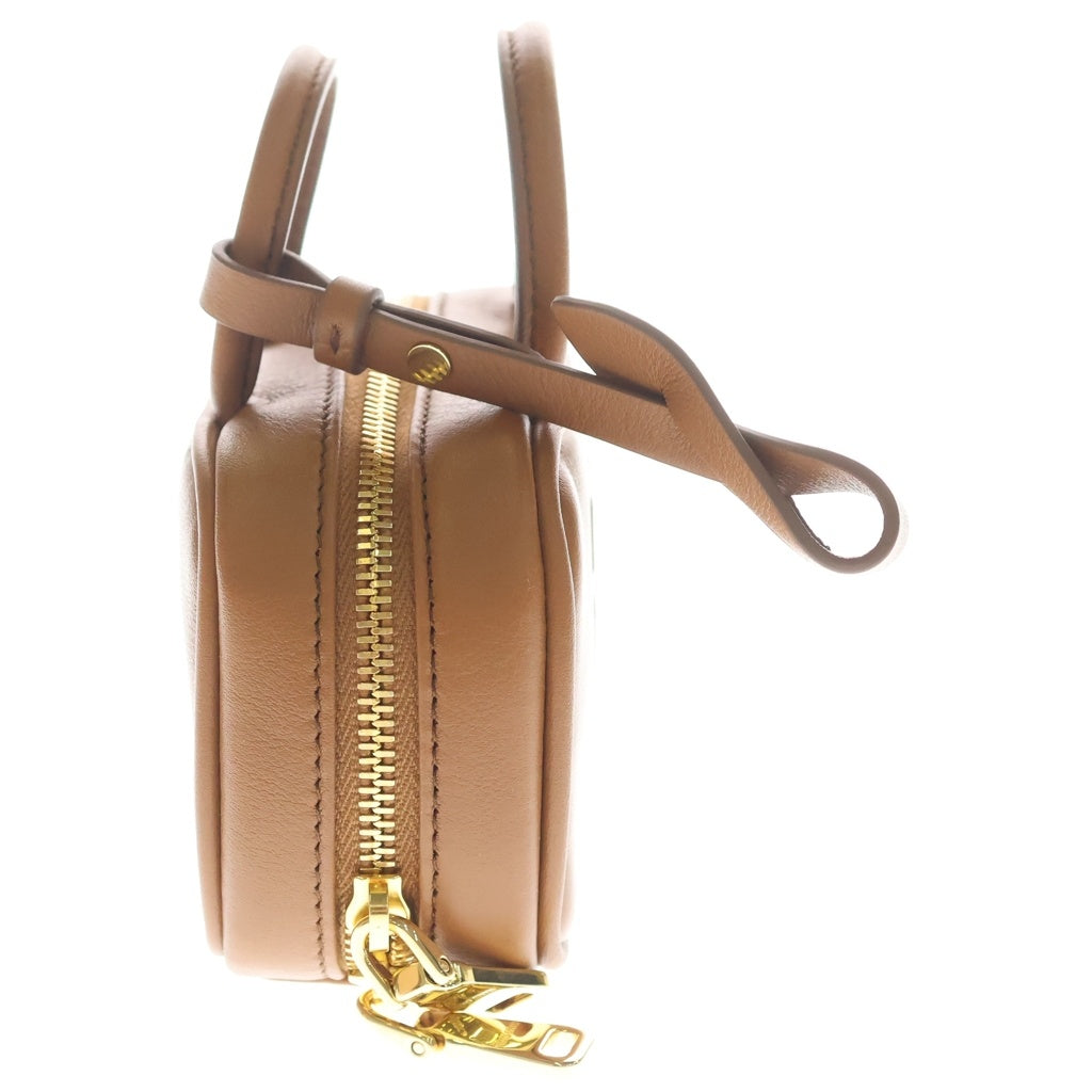 miumiu(ミュウミュウ) BEAU LEATHER MICRO-BAG ボー ロゴエンボス加工 マイクロバック レザーチャーム キーホルダー ブラウン 5NR036 2F8W F0046 レディース