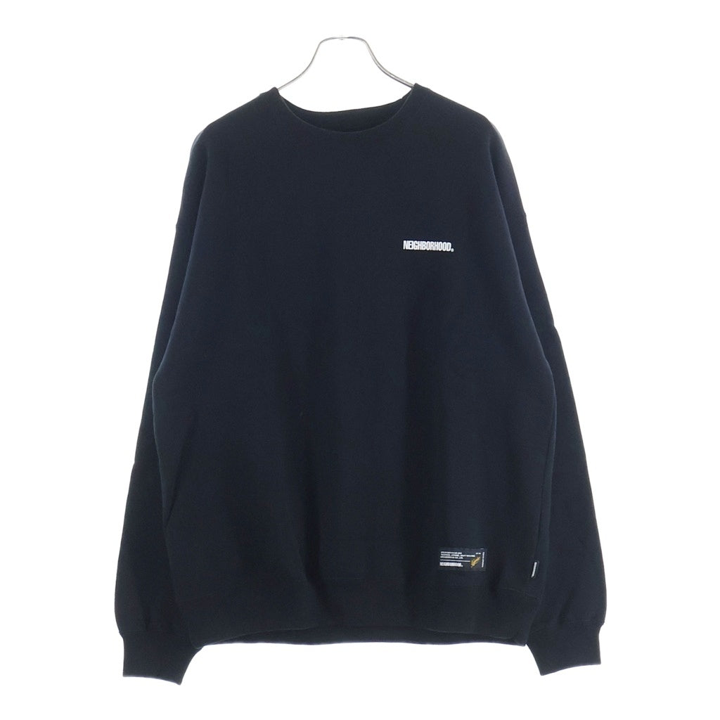NEIGHBORHOOD(ネイバーフッド) 25AW PLAIN SWEAT CREWNECK LS 両面ロゴプリント クルーネックスウェットトレーナー ブラック 252UWNH-CSM04