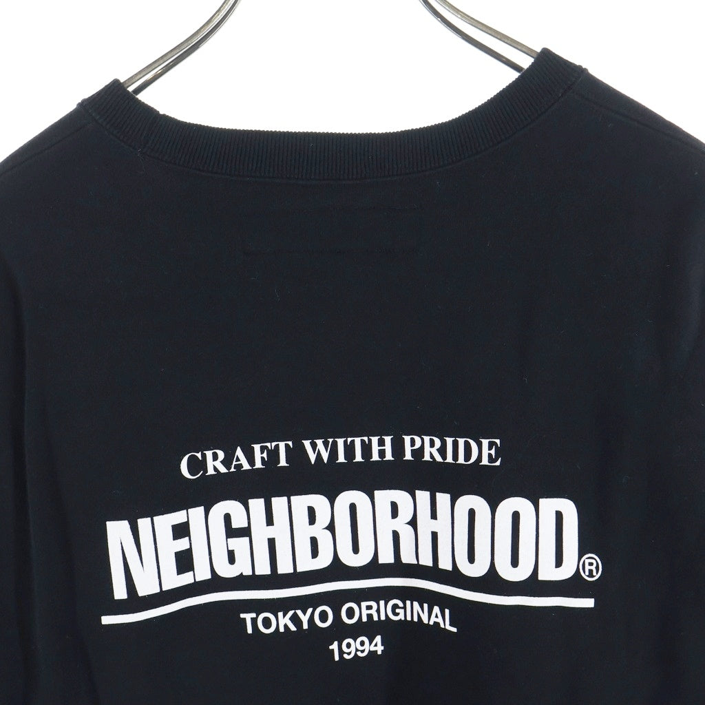 NEIGHBORHOOD(ネイバーフッド) 25AW PLAIN SWEAT CREWNECK LS 両面ロゴプリント クルーネックスウェットトレーナー ブラック 252UWNH-CSM04