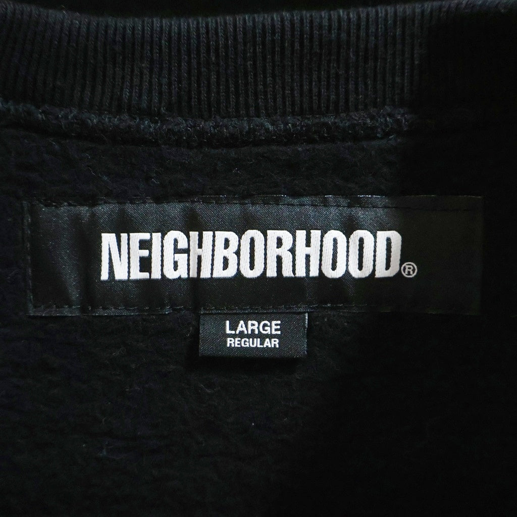 NEIGHBORHOOD(ネイバーフッド) 25AW PLAIN SWEAT CREWNECK LS 両面ロゴプリント クルーネックスウェットトレーナー ブラック 252UWNH-CSM04