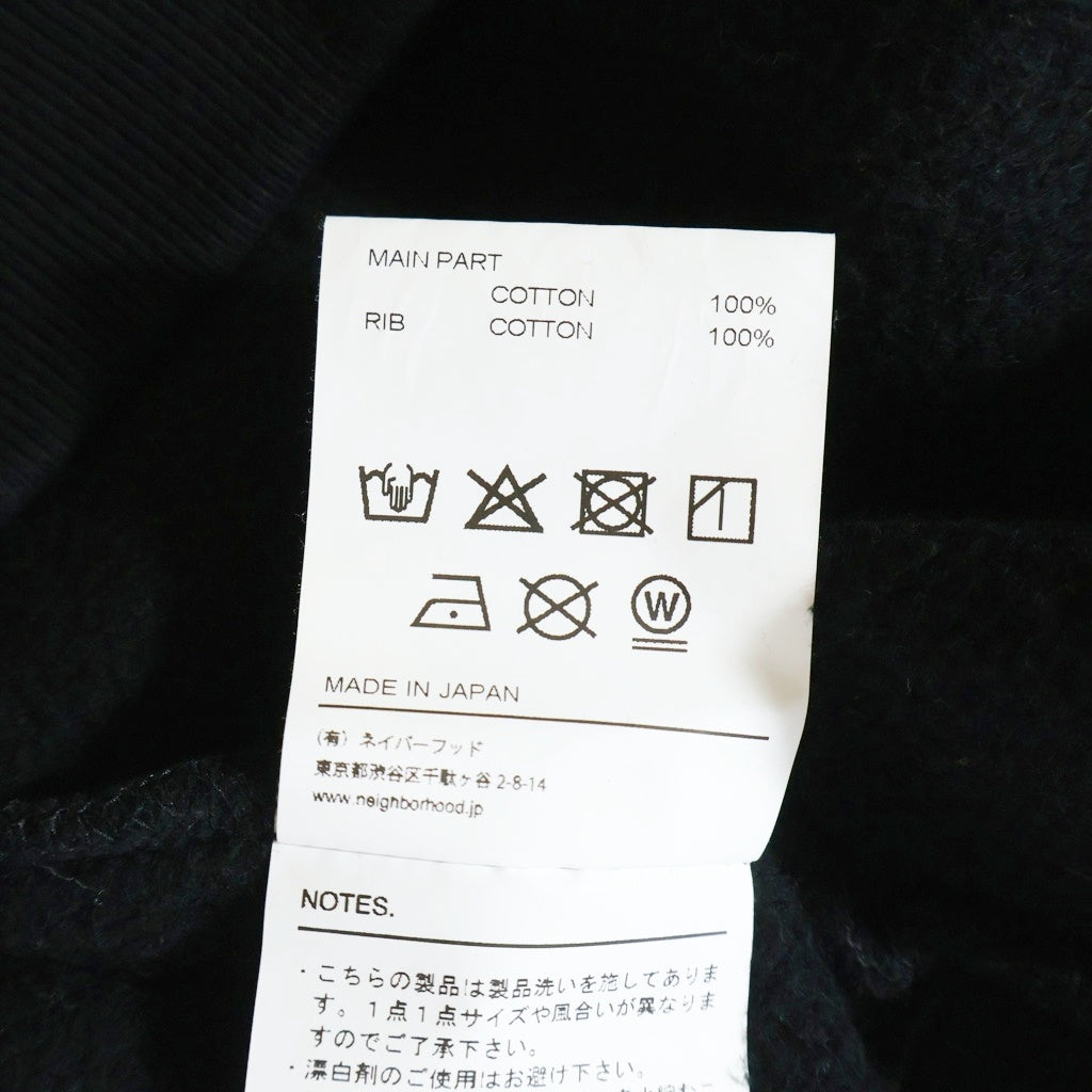 NEIGHBORHOOD(ネイバーフッド) 25AW PLAIN SWEAT CREWNECK LS 両面ロゴプリント クルーネックスウェットトレーナー ブラック 252UWNH-CSM04