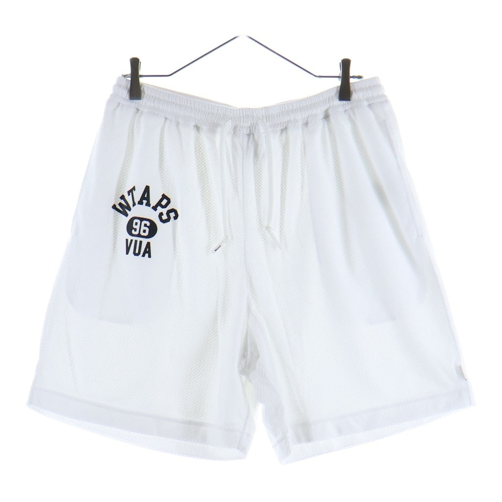 WTAPS(ダブルタップス) 25SS WUS SHORTS POLY ロゴプリント メッシューショーツ ハーフパンツ ホワイト 251ATDT-CSM28
