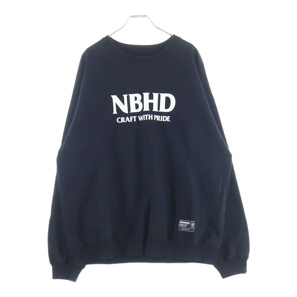 NEIGHBORHOOD(ネイバーフッド) 25AW CLASSIC SWEAT SHIRT LS クラシック フロントロゴプリント クルーネックスウェットトレーナー ブラック 252UWNH-CSM01