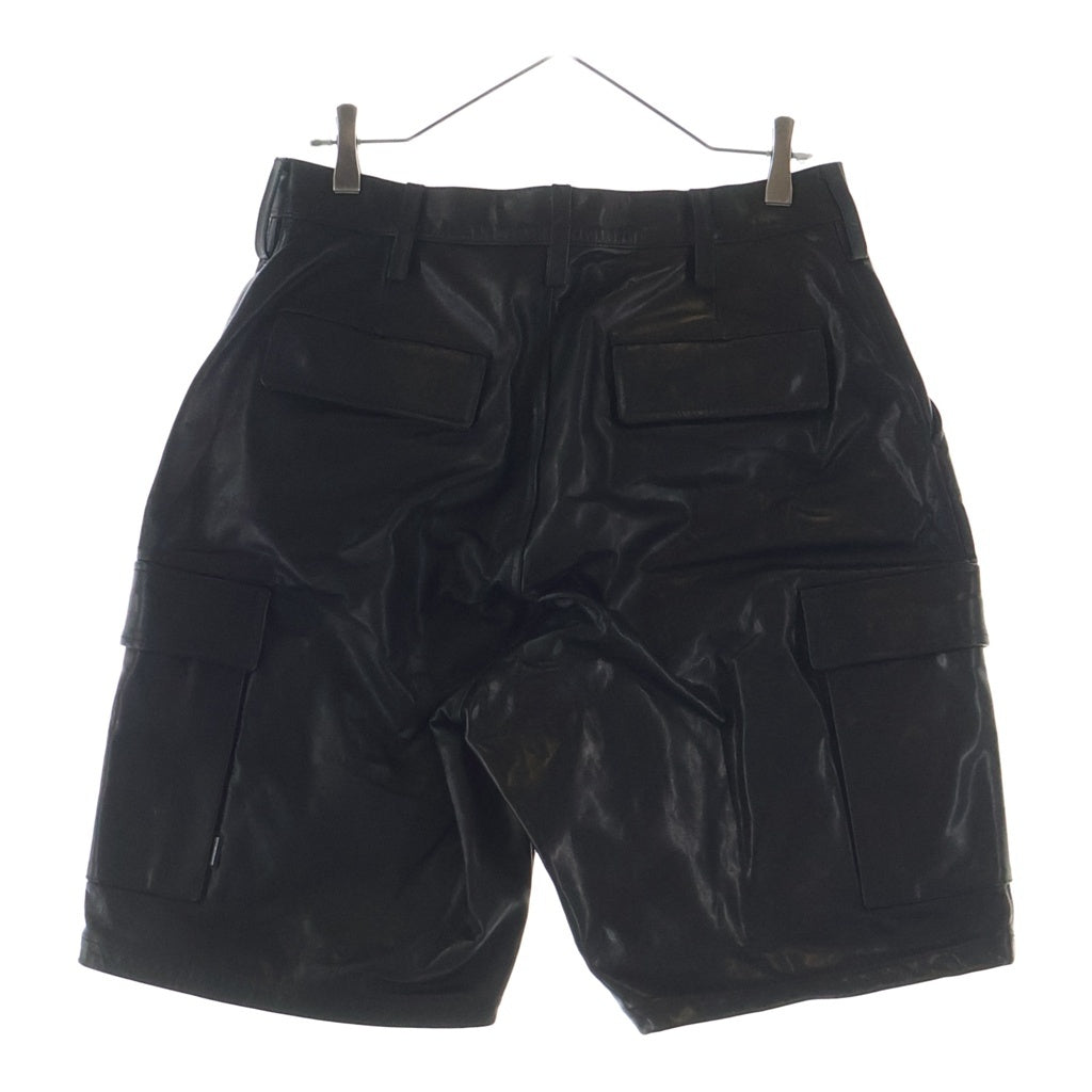 NEIGHBORHOOD(ネイバーフッド) 26SS LEATHER CARGO SHORT PANTS レザー カーゴショートパンツ ハーフパンツ ショーツ ブラック 261SZNH-PTM01