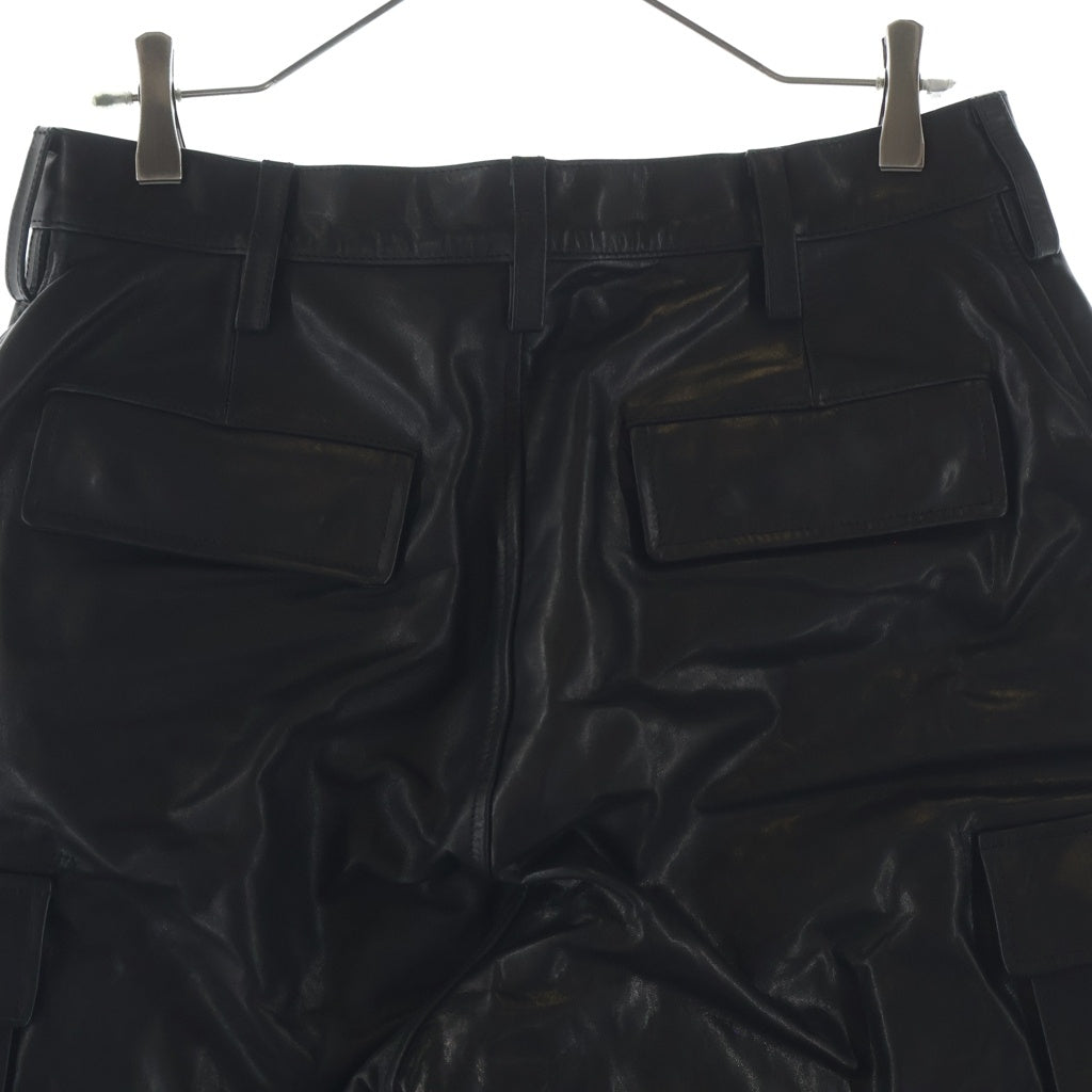 NEIGHBORHOOD(ネイバーフッド) 26SS LEATHER CARGO SHORT PANTS レザー カーゴショートパンツ ハーフパンツ ショーツ ブラック 261SZNH-PTM01