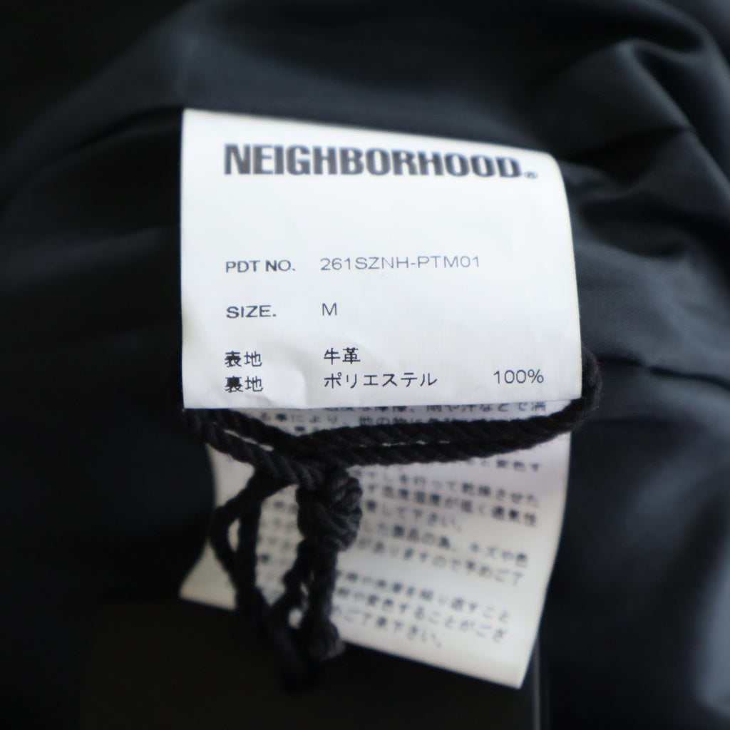NEIGHBORHOOD(ネイバーフッド) 26SS LEATHER CARGO SHORT PANTS レザー カーゴショートパンツ ハーフパンツ ショーツ ブラック 261SZNH-PTM01