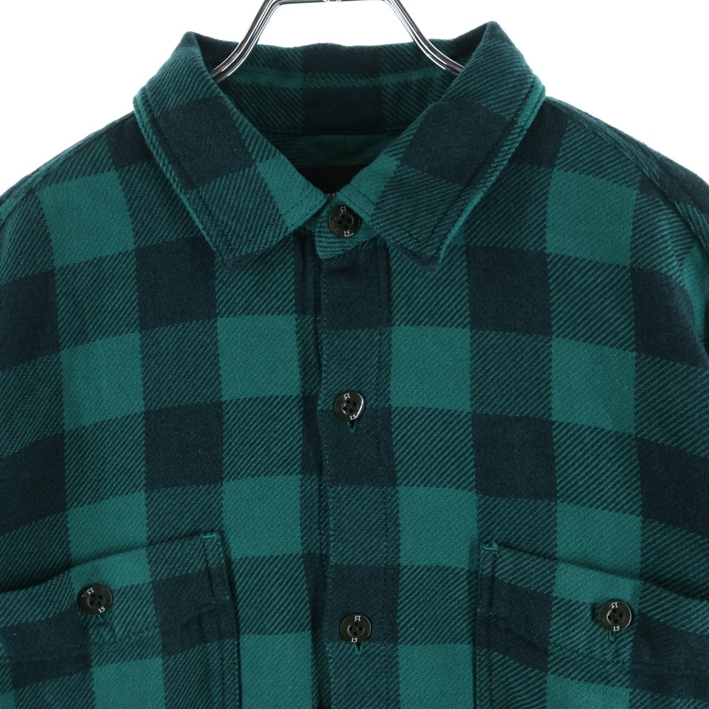 NEIGHBORHOOD(ネイバーフッド) 26SS GARMENT DYED BLOCK CHECK SHIRT LS ガーメントダイ ブロックチェック 長袖コットンシャツ グリーン 261AQNH-SHM03