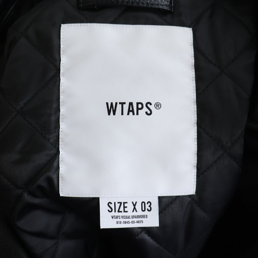 WTAPS(ダブルタップス) 24AW WA2 / JACKET /SYNTHETIC シンセティックレザー A-2タイプ ジップアップフライトジャケット ブラック 242CWDT-JKM04