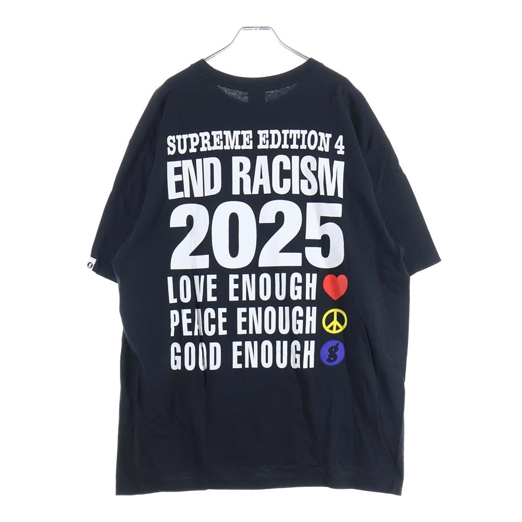 SUPREME(シュプリーム) 25SS ×GOODENOUGH End Racism Tee グッドイナフ エンドレイシズム 両面プリントTシャツ 半袖クルーネックカットソー ブラック