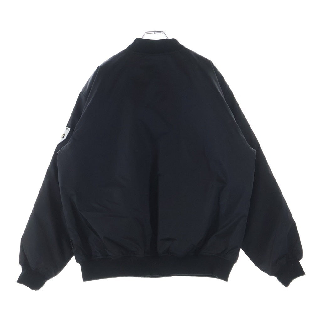 NEIGHBORHOOD(ネイバーフッド) 25AW BASEBALL JACKET フロントロゴ刺繍 ベースボールジャケット 中綿ブルゾン ブラック 252TSNH-JKM04