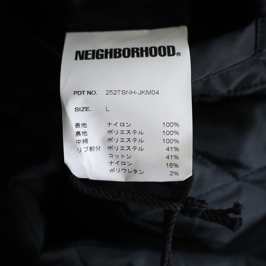 NEIGHBORHOOD(ネイバーフッド) 25AW BASEBALL JACKET フロントロゴ刺繍 ベースボールジャケット 中綿ブルゾン ブラック 252TSNH-JKM04