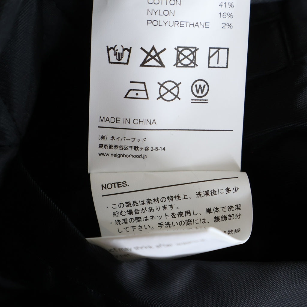 NEIGHBORHOOD(ネイバーフッド) 25AW BASEBALL JACKET フロントロゴ刺繍 ベースボールジャケット 中綿ブルゾン ブラック 252TSNH-JKM04
