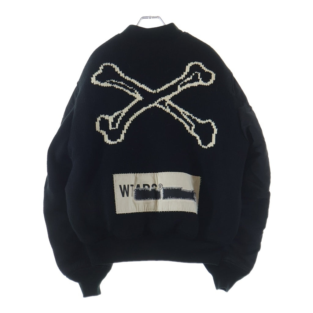 ALPHA INDUSTRIES(アルファ インダストリーズ) 25AW ×WTAPS MA-1 CORE SPEC JACKET ダブルタップス ボーンニット切替 ジップアップ ボンバージャケット ブルゾン ブラック 797-5252036