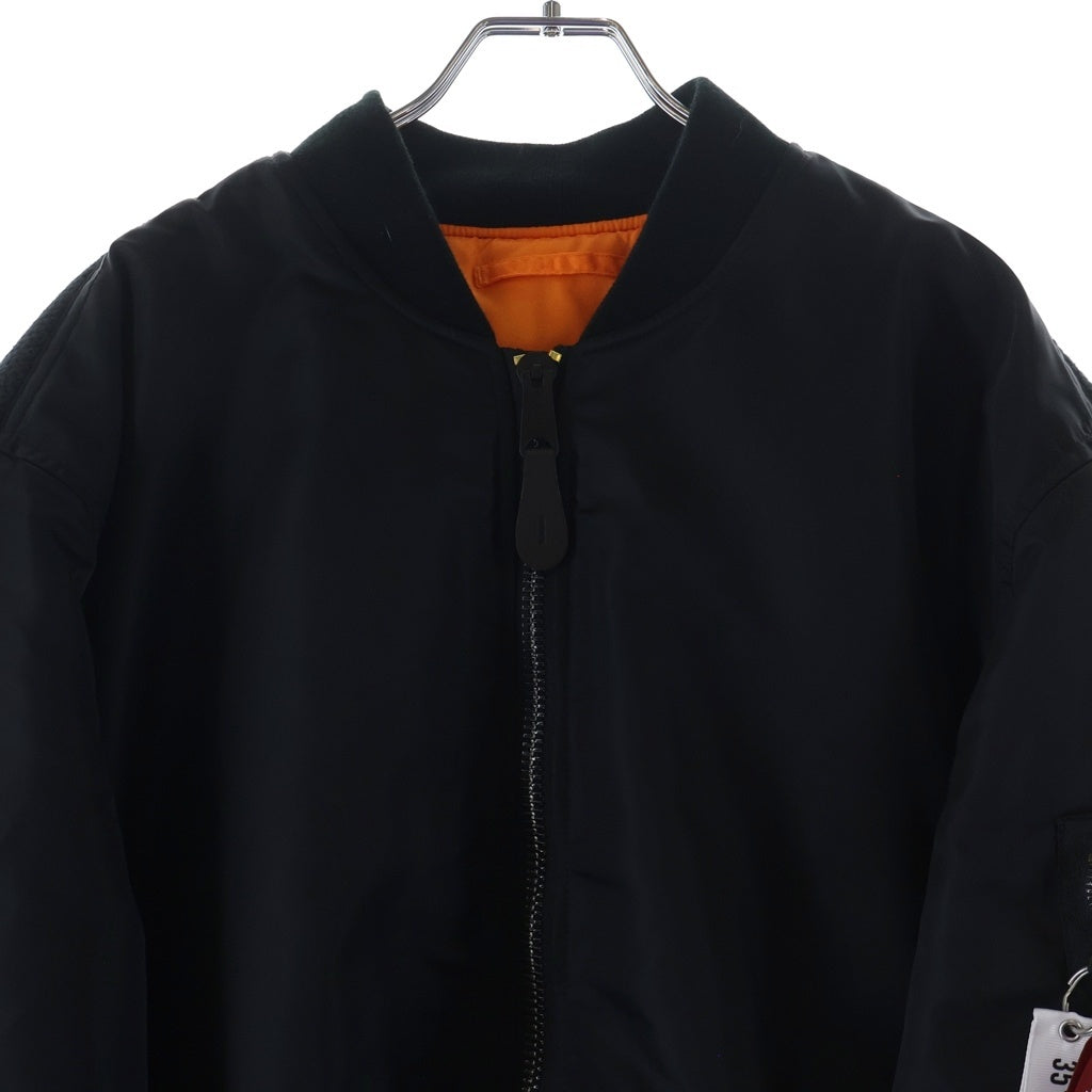 ALPHA INDUSTRIES(アルファ インダストリーズ) 25AW ×WTAPS MA-1 CORE SPEC JACKET ダブルタップス ボーンニット切替 ジップアップ ボンバージャケット ブルゾン ブラック 797-5252036