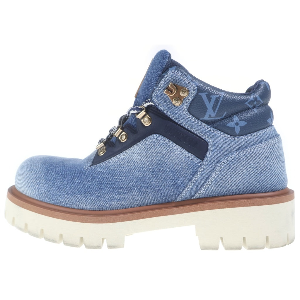 LOUIS VUITTON(ルイヴィトン) 26SS LV REMIX ANKLE BOOT リミックス デニム地 アンクルワークブーツ インディゴ 1AIZHU