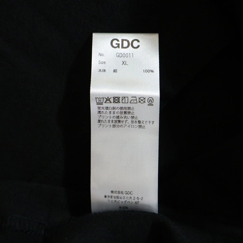 GDC(ジーディーシー) 25SS KINSKI T-SHIRT キンスキー フロントプリントTシャツ 半袖クルーネックカットソー ブラック GD0011