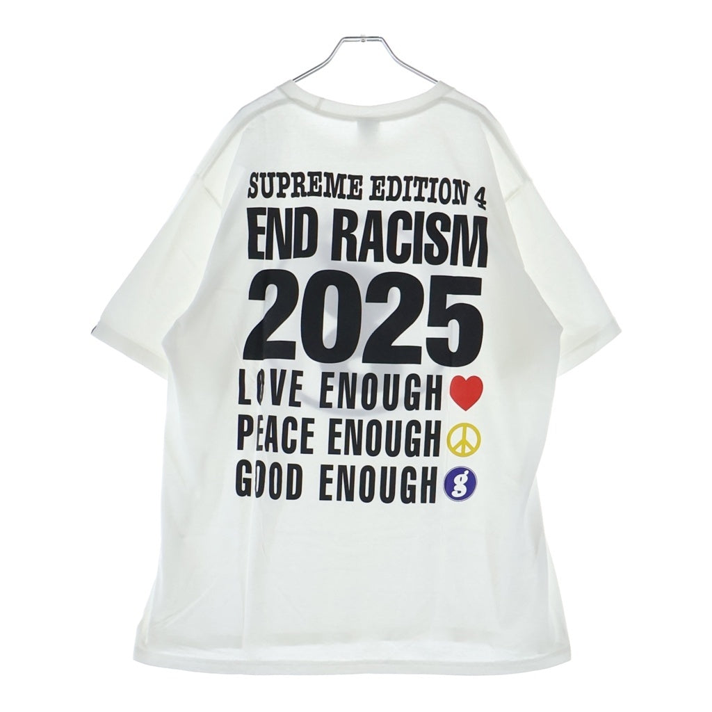 SUPREME(シュプリーム) 25SS ×GOODENOUGH End Racism Tee グッドイナフ エンドレイシズム 両面プリントTシャツ 半袖クルーネックカットソー ホワイト