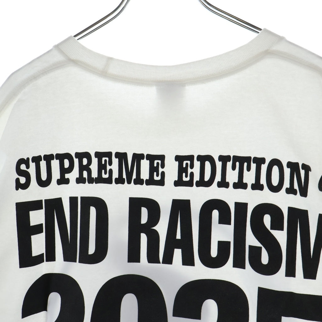 SUPREME(シュプリーム) 25SS ×GOODENOUGH End Racism Tee グッドイナフ エンドレイシズム 両面プリントTシャツ 半袖クルーネックカットソー ホワイト