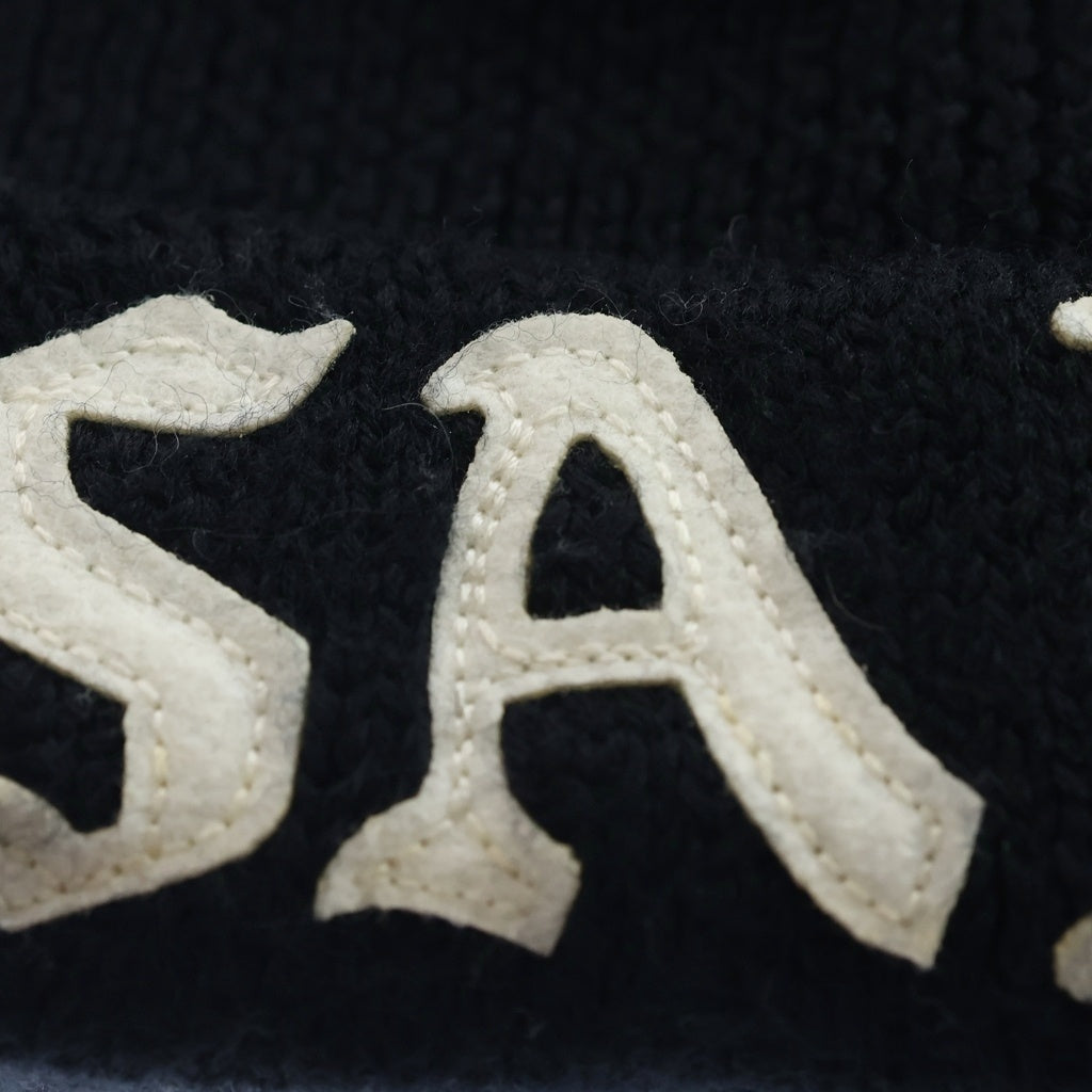 SAINT MICHAEL セントマイケル 24AW KNIT CAP エンブロイダリーロゴデザイン ニットキャップ ビーニー 帽子 ブラック SM-YS1-0000-081 SAINT MICHAEL(セントマイケル) 24AW KNIT CAP エンブロイダリーロゴ