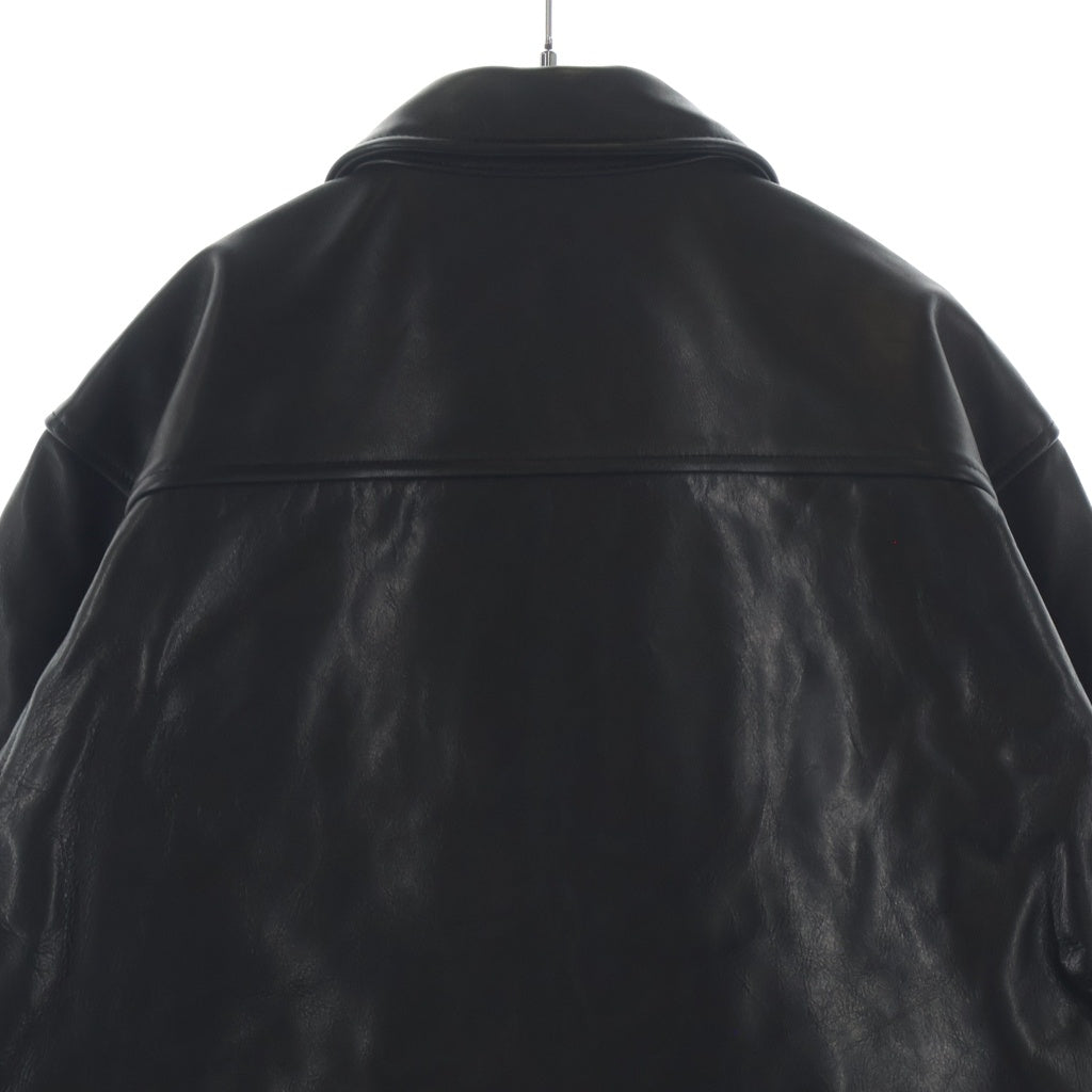 NEIGHBORHOOD(ネイバーフッド) 26SS LEATHER SPORTS JACKET レザースポーツジャケット カウレザー ジップアップブルゾン ブラック 261SZNH-JKM01