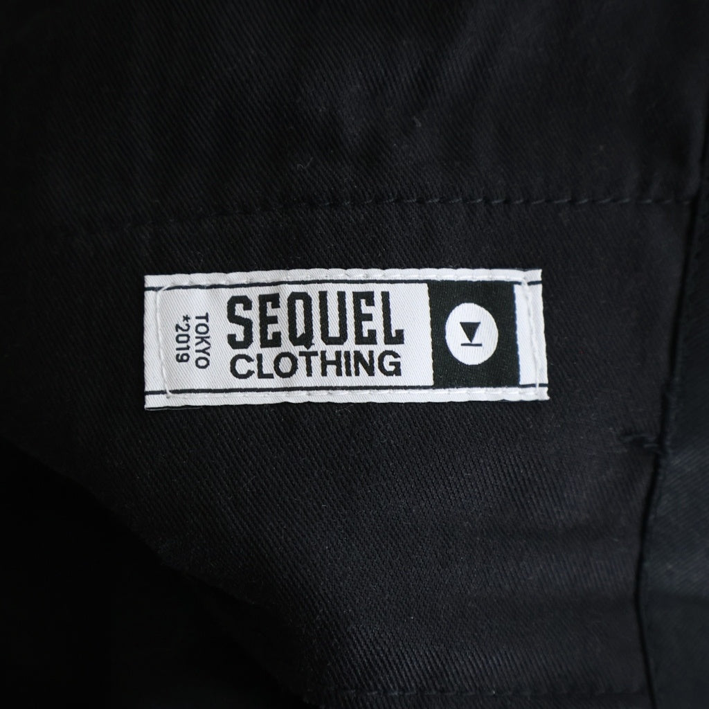 SEQUEL(シークエル) 25AW CHINO PANTS TYPE-XF ジップフライ チノ ワークパンツ ブラック SQ-25AW-PT-10