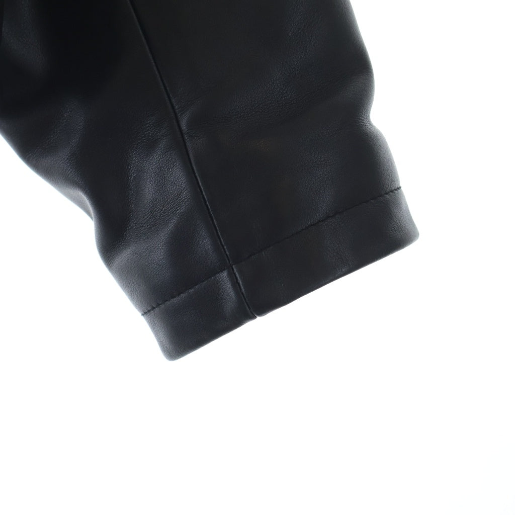 STUSSY(ステューシー) LEATHER BING JACKET カウレザー ロゴエンブロイダリー シングルライダース レザージャケット ブラック 115668