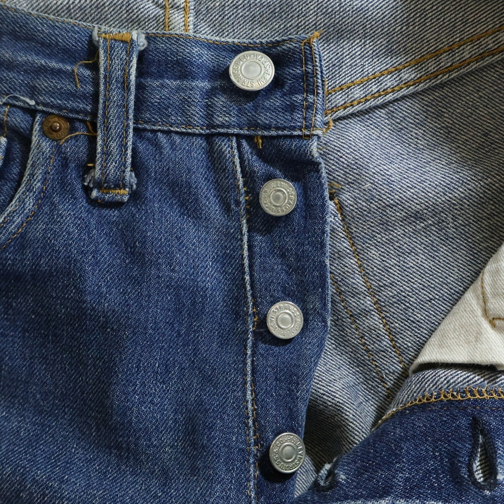 Levi's(リーバイス) 70S VINTAGE 501 66前期 ボタン裏6 スモール e 紙パッチ シングルステッチ ヴィンテージ ボタンフライデニムパンツ インディゴ