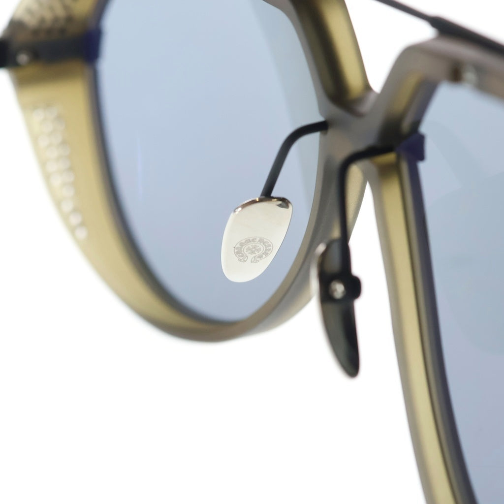 CHROME HEARTS(クロムハーツ) HUGH JAYNUS ヒュー ジェイナス ダブルブリッジ CHクロステンプル ティアドロップ サングラス メガネ ブラウン/ブラック