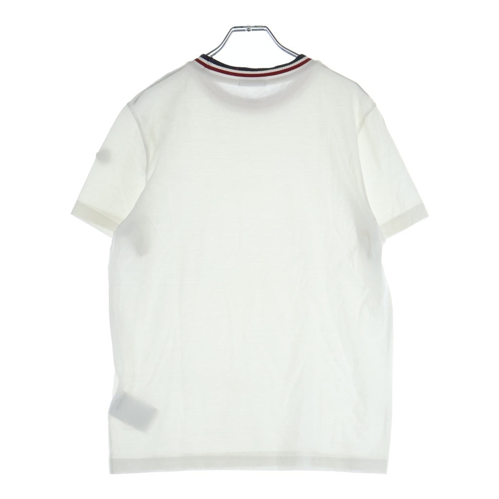 MONCLER(モンクレール) 18SS MAGLIA T-SHIRT マグリア 袖ロゴエンブロイダリー トリコロール クルーネック 半袖Tシャツ カットソー ホワイト D10918028300 8390Y