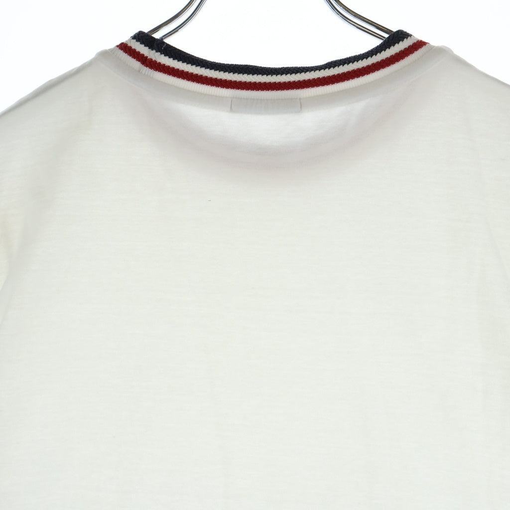MONCLER(モンクレール) 18SS MAGLIA T-SHIRT マグリア 袖ロゴエンブロイダリー トリコロール クルーネック 半袖Tシャツ カットソー ホワイト D10918028300 8390Y