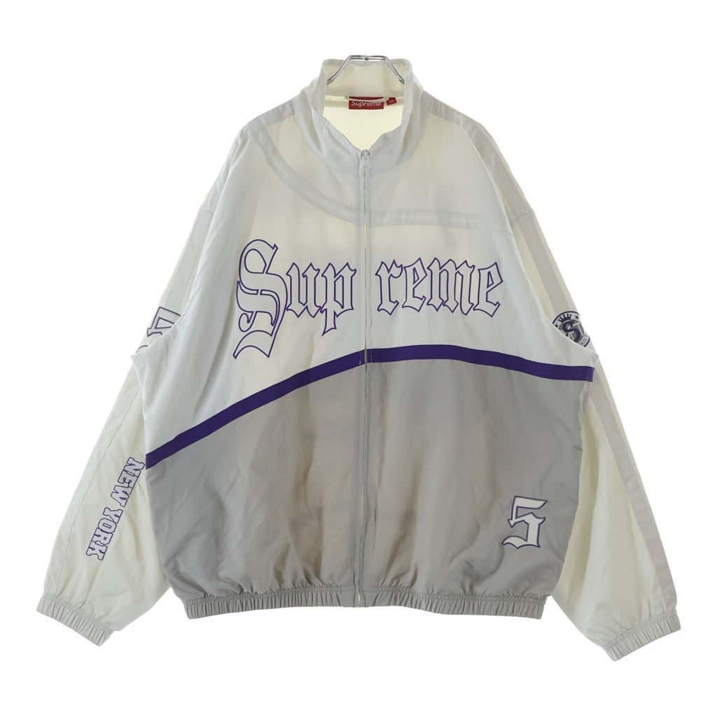 SUPREME(シュプリーム) 25SS Old English Track Jacket オールド イングリッシュ ロゴ エンブロイダリー ナイロン ジップアップ トラック ジャケット ホワイト