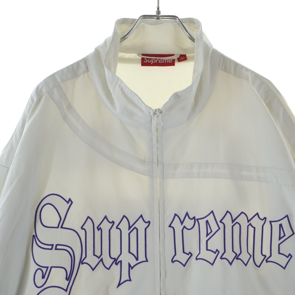 SUPREME(シュプリーム) 25SS Old English Track Jacket オールド イングリッシュ ロゴ エンブロイダリー ナイロン ジップアップ トラック ジャケット ホワイト