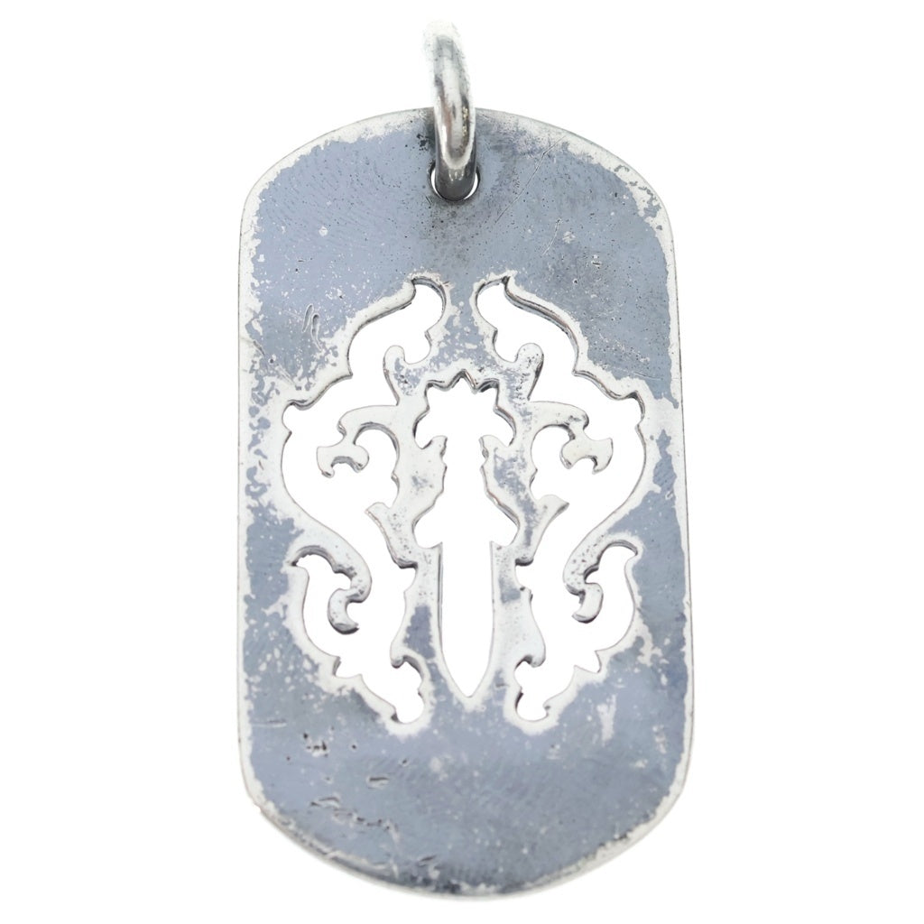 CHROME HEARTS(クロムハーツ) OLD D TAG LRG DAGGER ヴァインダガーカットアウトドッグタグ ラージ ペンダントトップ シルバー BCA240