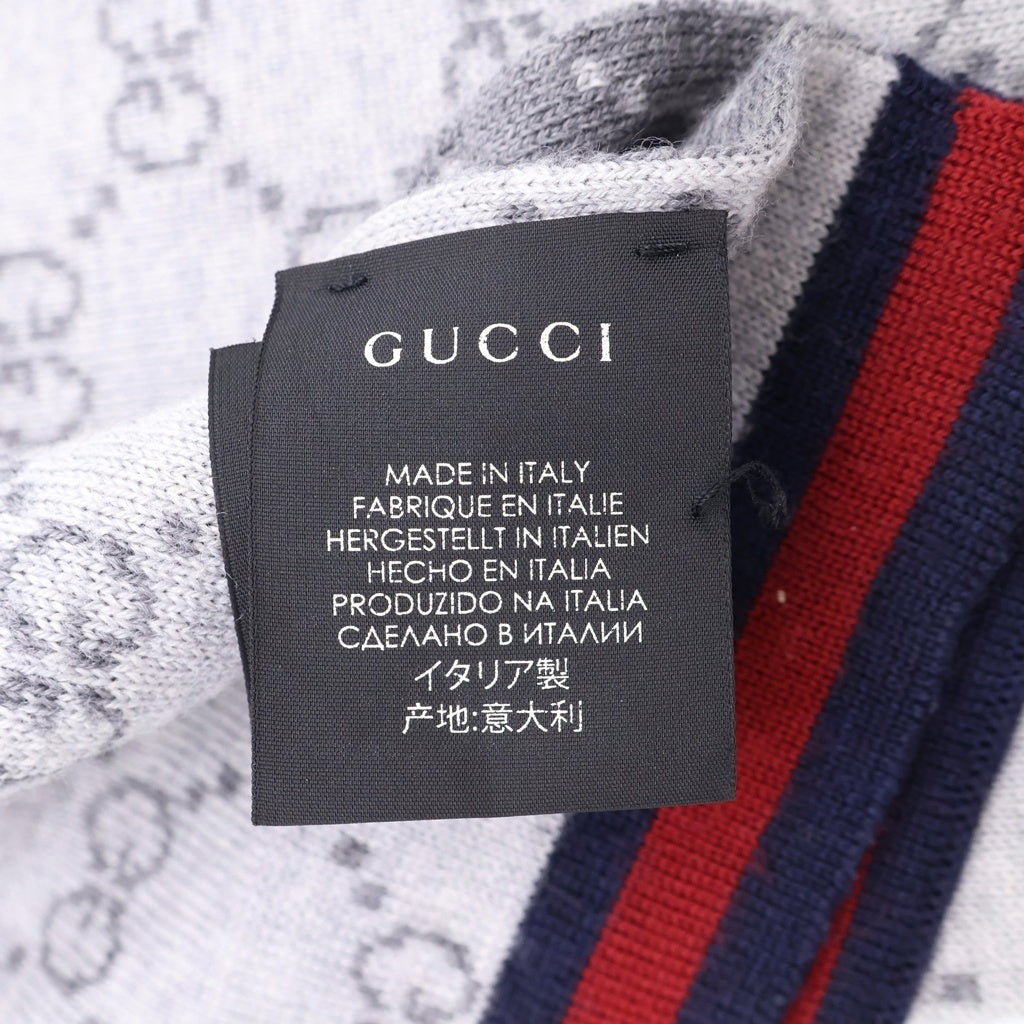 GUCCI(グッチ) GGロゴ 総柄 ウール ストール マフラー グレー 325806 レディース