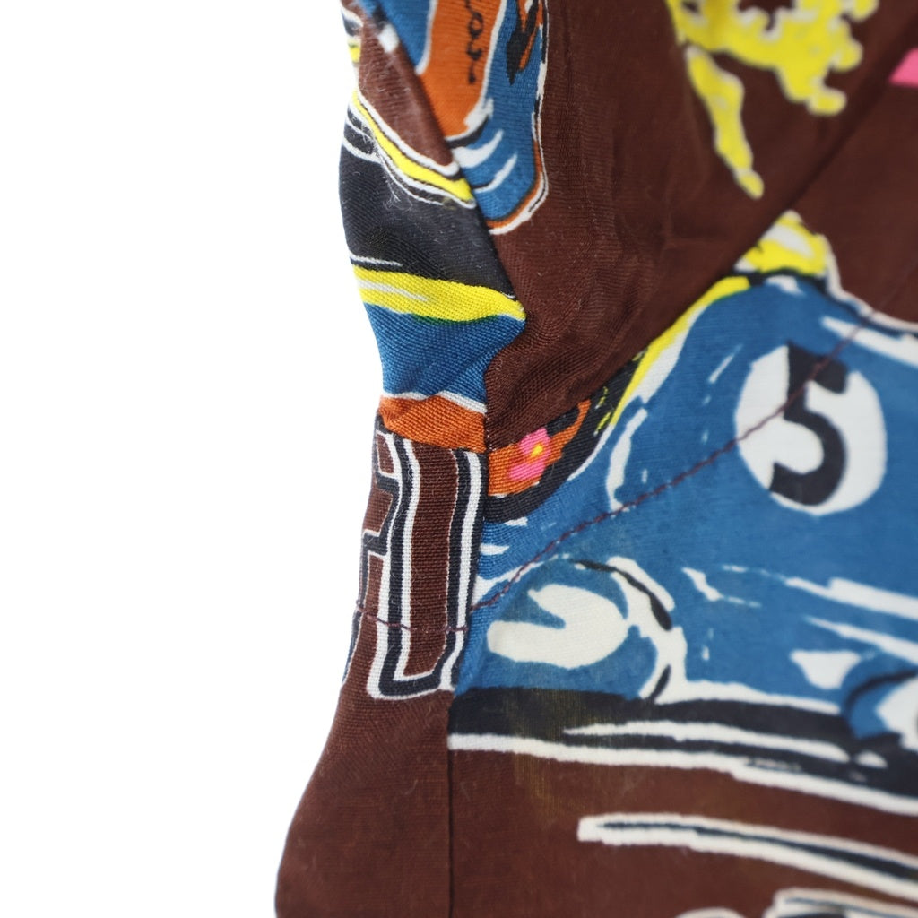 Sacai(サカイ) 25SS CAR RACE TROPICAL PRINT SHIRT カーレース トロピカル 総プリント 半袖 オープンカラーシャツ ブラウン 25-03653M
