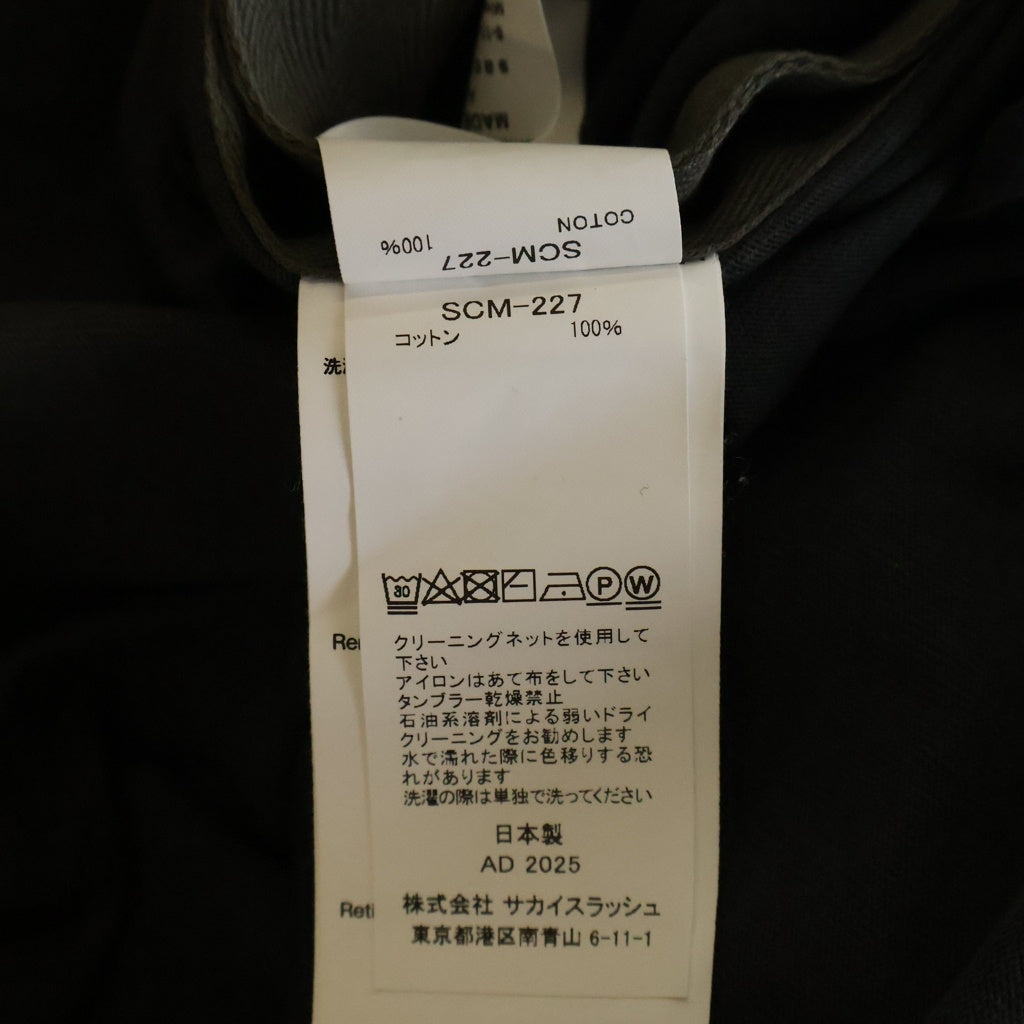 Sacai(サカイ) 25SS COTTON JERSEY T‐SHIRT コットン ジャージ クルーネック半袖ポケットTシャツ カットソー グレー SCM-227