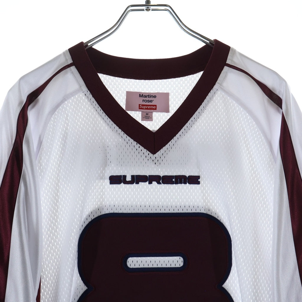 SUPREME(シュプリーム) 24AW ×MARTINE ROSE Football Jersey マーティンローズ フットボール ジャージ 半袖ゲームTシャツ カットソー ホワイト