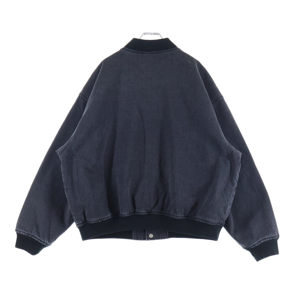 SUPREME(シュプリーム) 23SS Washed Knockout Denim Varsity Jacket ウォッシュド ノックアウト デニムバーシティジャケット スタジャン ブラック