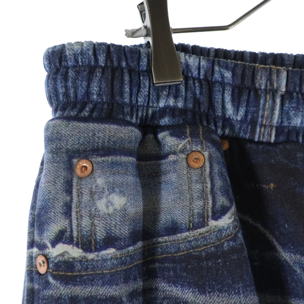 SAPEur(サプール) 5550XX SWEAT PANTS トロンプルイユスウェットパンツ ブルー A0025-001