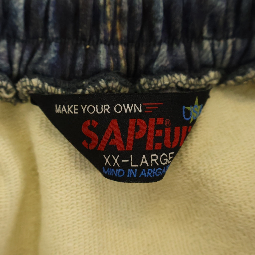 SAPEur(サプール) 5550XX SWEAT PANTS トロンプルイユスウェットパンツ ブルー A0025-001
