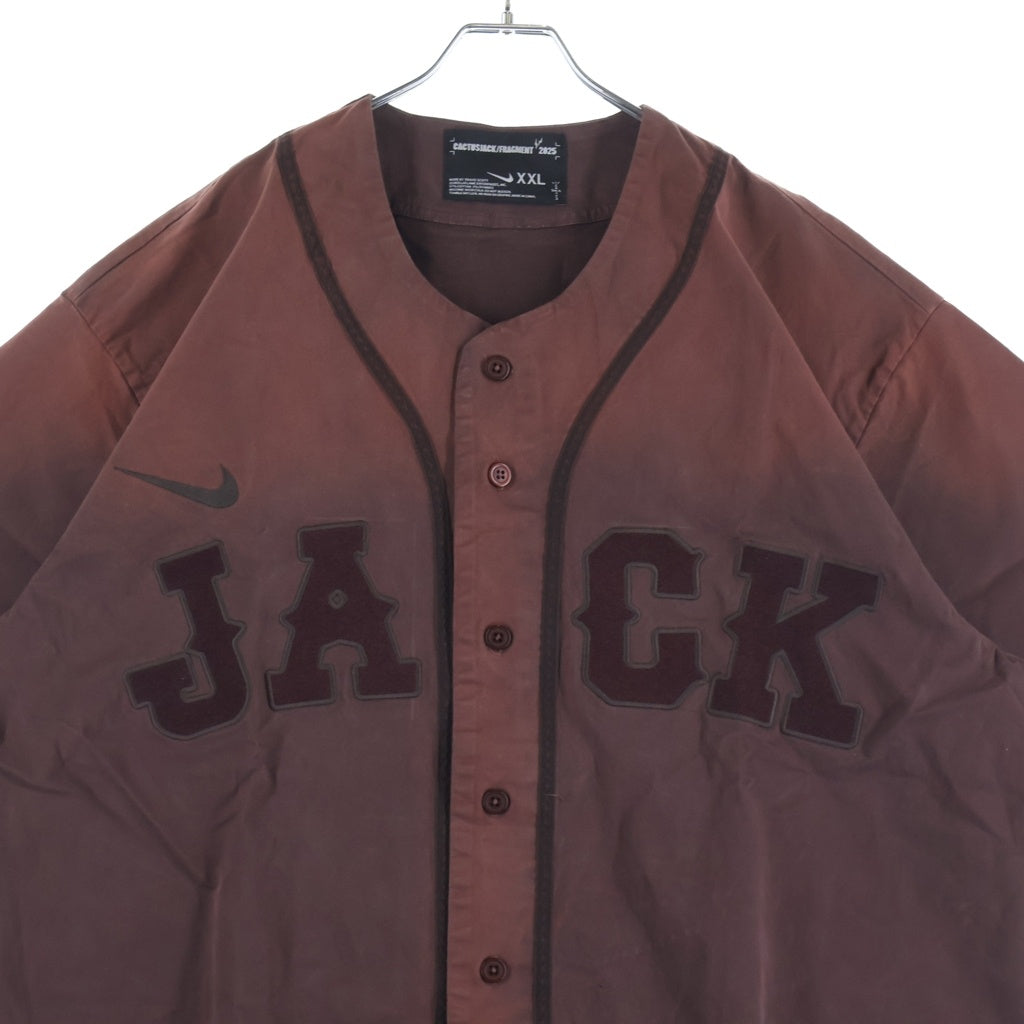 Cactus Jack(カクタスジャック) ×FRAGMENT ×NIKE TOKYO JACK RETRO BASEBALL JERSEY 東京ジャック レトロベースボール ジャージ半袖シャツ ブラウン ISTS-FD-NK-RC01