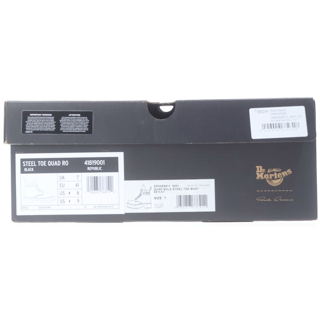 DRKSHDW(ダークシャドウ) ×Dr.Martens 25AW 1460 QUAD SOLE STEEL TOE BOOT ドクターマーチン クアッドソール スチールトゥ レースアップブーツ ブラック DM02E6813-9001-09