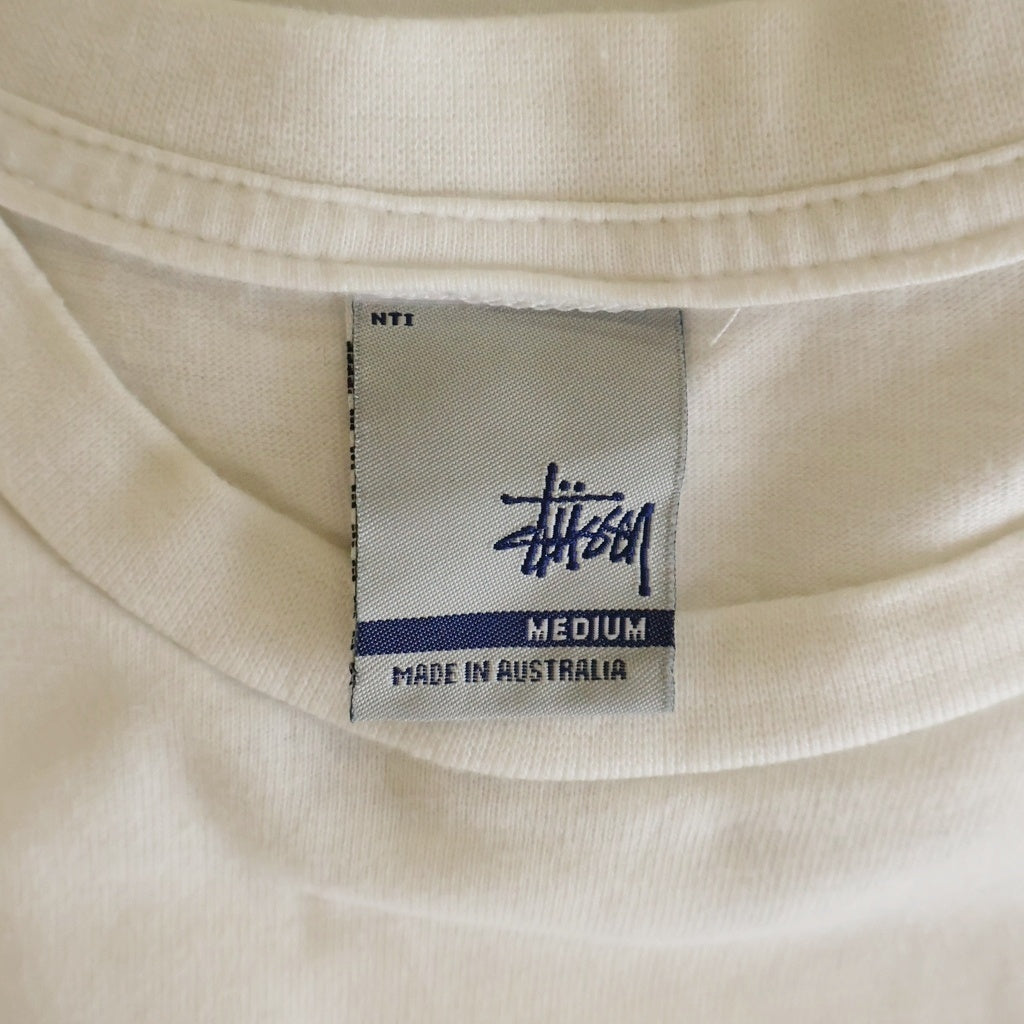 STUSSY(ステューシー) 90-00S RICHARD MULDER リチャードモルダー グラフィックプリント クルーネック半袖Tシャツ カットソー ホワイト
