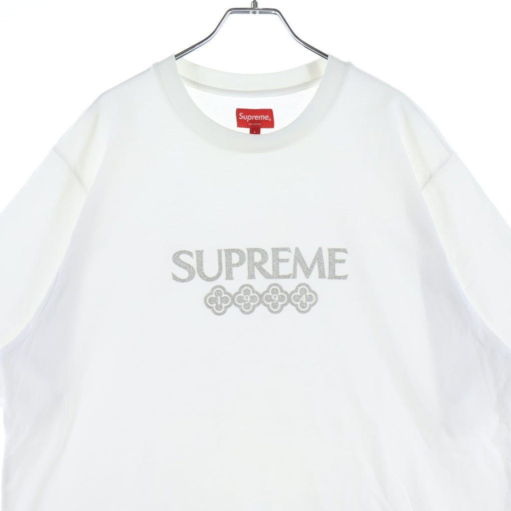 SUPREME(シュプリーム) 21AW GLITTER S/S TOP グリッター クルーネック半袖Tシャツ カットソー ホワイト